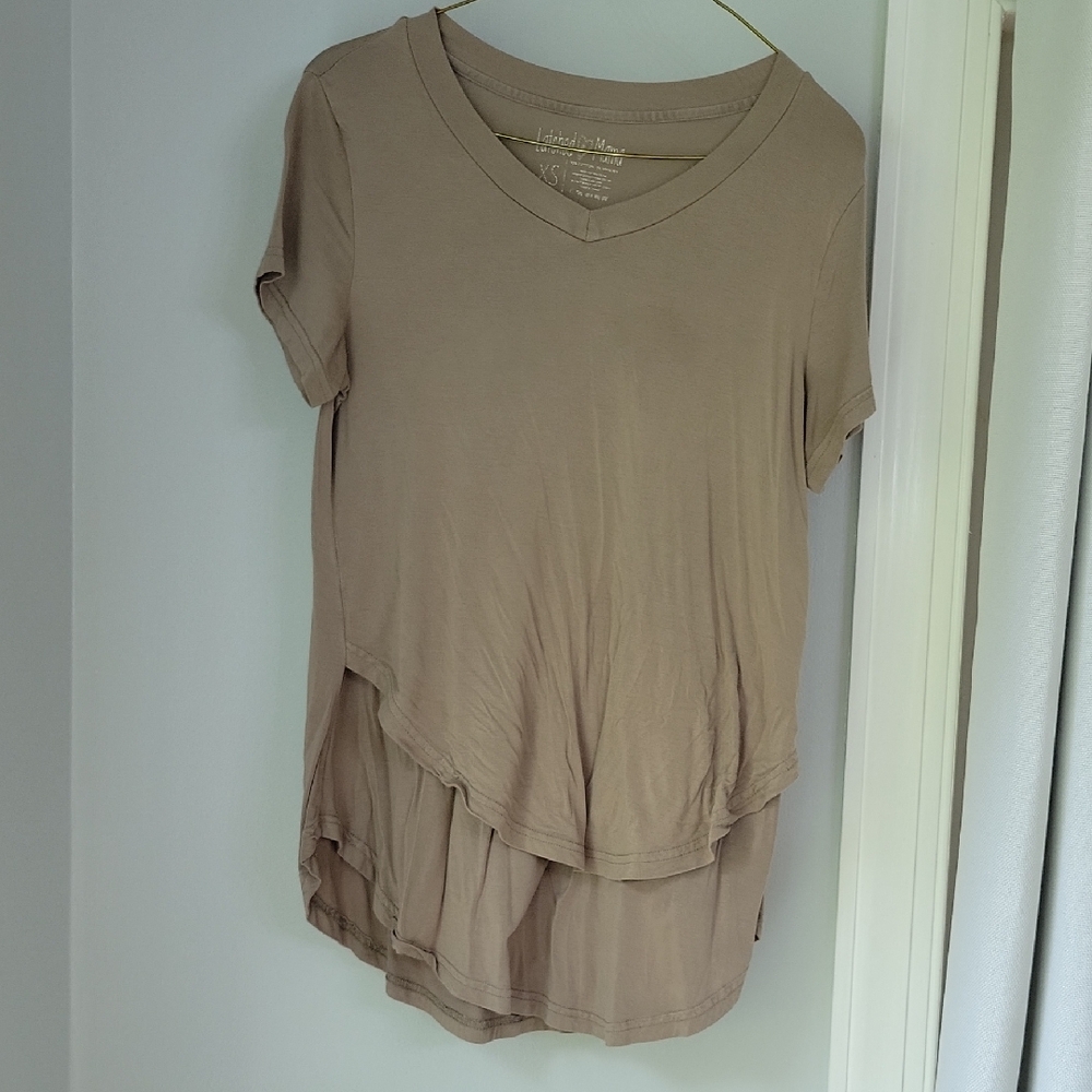 Latched Mama Tan Boyfriend Nursing T-shirt